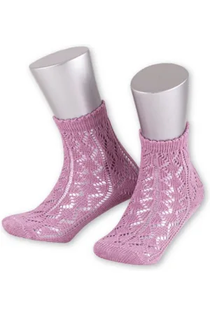 LUSANA Trachtensocken Trachtensocken Kinder - AJOUR - beerenrosa, mittelblau - Verkäufer: Alpenwahnsinn Tracht & Lifestyle