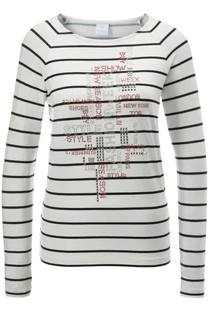 Madeleine Langarmshirt Ringel-Shirt mit glitzernden Schmucksteinen - Verkäufer: Premio Fashion GmbH
