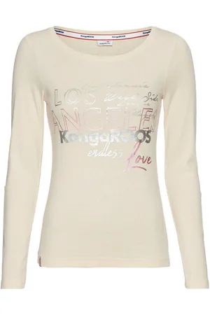 KangaROOS Langarmshirt sehr figurbetonte Passform, aus dehnbarer Rippware