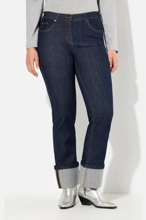 Ulla Popken Regular-fit-Jeans Jeans Mary weites Bein Saumumschlag Stretchdenim - Verkäufer: Popken Fashion Group