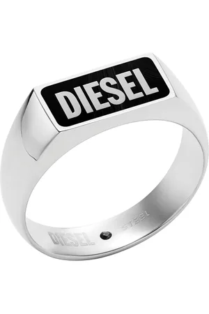 Diesel Fingerring Schmuck Geschenk Edelstahl Siegelring Black Agate Signet, DX1512040, mit Achat
