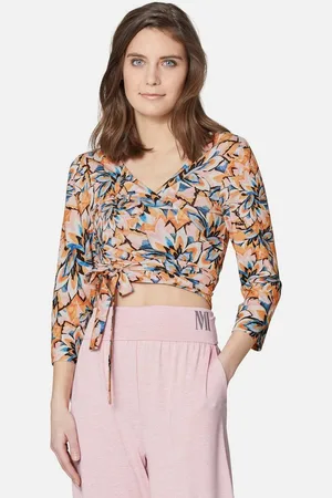 Madeleine 3/4-Arm-Shirt Wickelshirt mit floralem Unikat-Print - Verkäufer: Premio Fashion GmbH