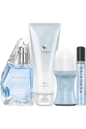 Avon Eau de Parfum Perceive Spray 100ml Körperlotion Taschenspray Deoroller Geschenkset, 5-tlg., Geschenk, Femininer Cocktailduft, Pflege- und Dufterlebnis. - Verkäufer: Cultzen