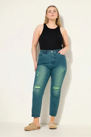STUDIO UNTOLD Regular-fit-Jeans Mom-Jeans Wide Legs Neon destroyed 5-Pocket - Verkäufer: Popken Fashion Group
