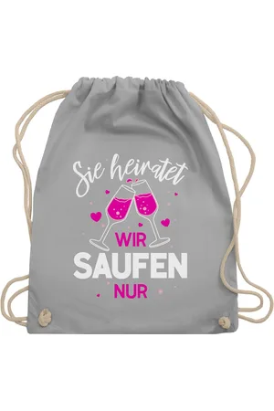 Shirtracer Turnbeutel Sie heiratet - Wir saufen nur, JGA Junggesellenabschied Frauen - Verkäufer: