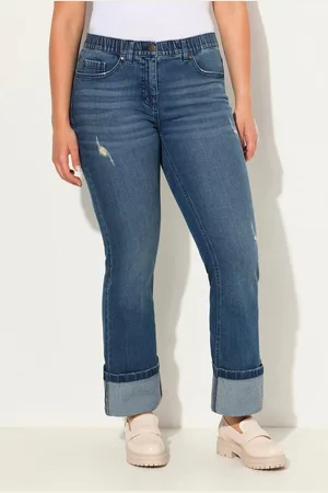 Ulla Popken Regular-fit-Jeans 7/8-Jeans Mary weites Bein Destroy-Effekte - Verkäufer: Popken Fashion Group