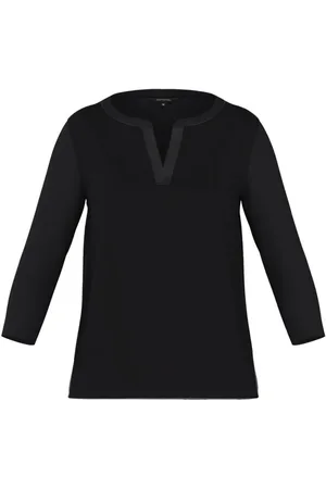 Comma, Langarmshirt mit V-Ausschnitt