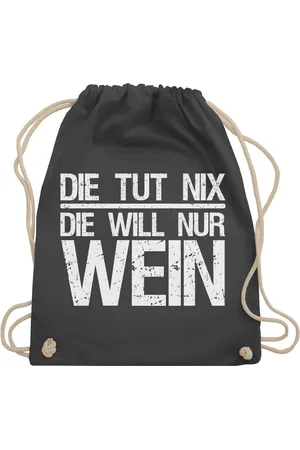 Shirtracer Turnbeutel Die tut nix die will nur Wein I Weinliebhaber Weintrinker, Frauen Geschenk Damen - Verkäufer: