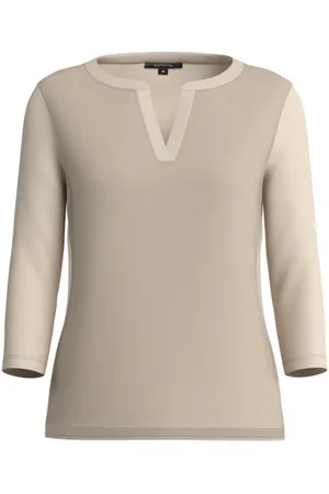 Comma, Langarmshirt mit V-Ausschnitt