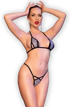 Chilirose Push-Up-Bikini - Mini-Bikini CR4659 schwarz/silber - Verkäufer: Angela Line