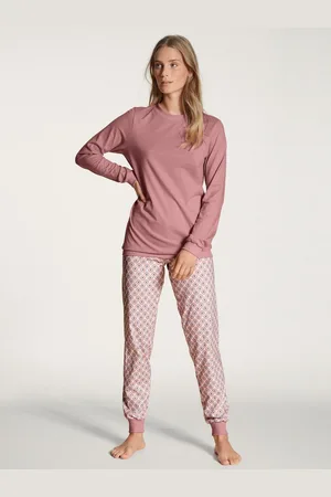 Calida Pyjama Lovely Nights (2 tlg) mit Rippbündchen an allen Abschlüssen
