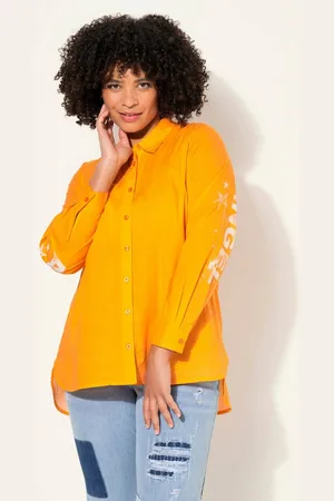 Angel of Style Longbluse Bluse oversized Rücken Statement-Druck - Verkäufer: Popken Fashion Group