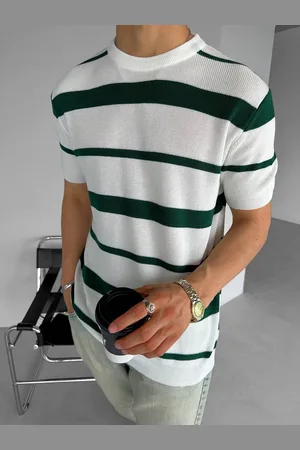 Abluka T-Shirt KNITTED T-SHIRT WITH STRIPED STRUCTURE FOREST (1-tlg) - Verkäufer: