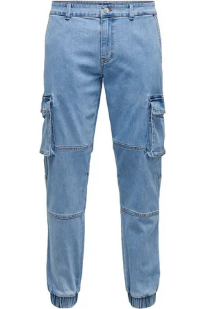 Only & Sons Slim-fit-Jeans Jeans Tapered Fit mit Cargotaschen Freizeitjeans ONSCAM STAGE CARGO LBD 0414 PIM DNM CS - Verkäufer: ARIZONAS