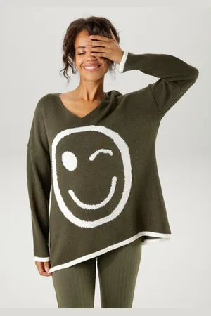 Aniston Strickpullover mit eingestricktem Smiley