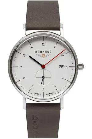 Bauhaus Quarzuhr 2130-1, Armbanduhr, Herrenuhr, Datum, Lederarmband, Made in Germany