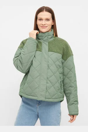 Derbe Fleecejacke Quiltholm gesteppt, Fleece im oberen Anteil, silberne Details