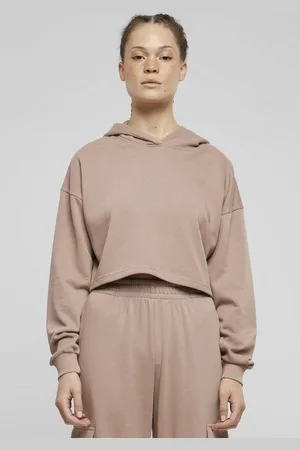 Urban classics Kapuzenpullover Damen Ladies Oversized Cropped Light Terry Hoodie (1-tlg)