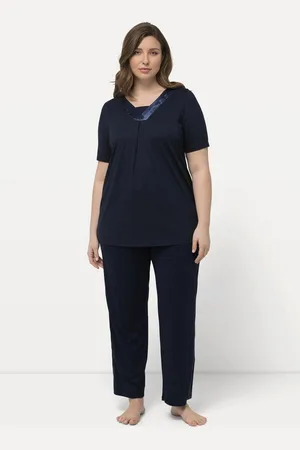 Ulla Popken Pyjama Pyjama Satindetails V-Ausschnitt Halbarm - Verkäufer: Popken Fashion Group