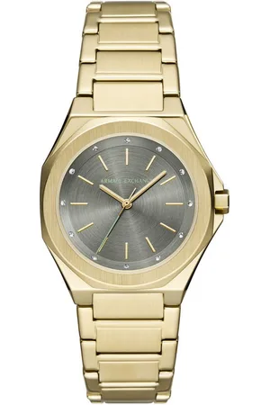 Armani Exchange Quarzuhr AX4614, Armbanduhr, Damenuhr, Edelstahlarmband, analog, Glassteine