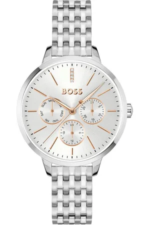 HUGO BOSS Multifunktionsuhr SYMPHONY 1502781, Quarzuhr, Armbanduhr, Damenuhr, Edelstahlarmband, analog