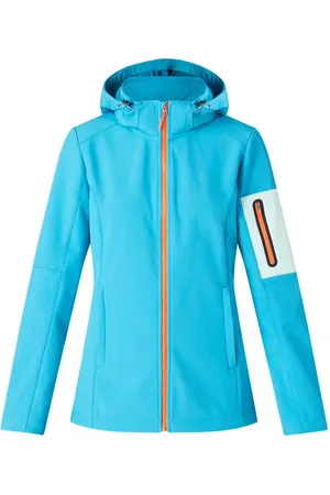 mc kinley Softshelljacke Kadino wms - Damen Softshelljacke mit Kapuze - hellblau/orange - Verkäufer: beim-schaeftlmaier