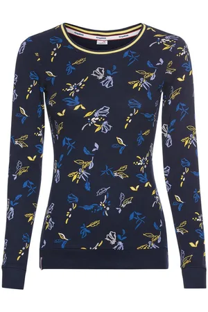 KangaROOS Langarmshirt mit Allover-Print und Kontrastdetails