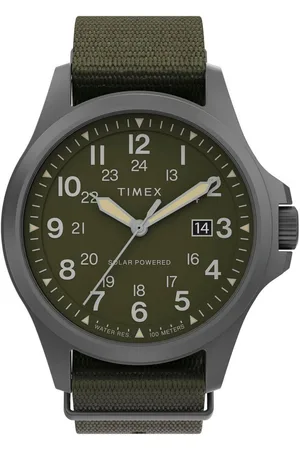 Timex Solaruhr FIELD POST TW2V03700YH, Armbanduhr, Herrenuhr, Datum, Leuchtzeiger, Saphirglas, Textilarmband