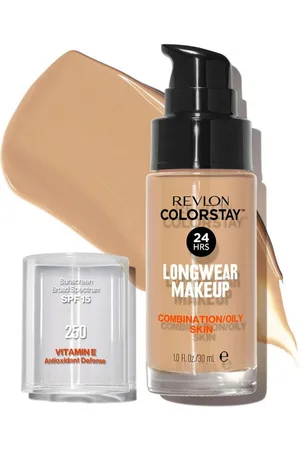 Revlon Make-up 250 Fresh Beige, ColorStay Longwear Makeup für Mischhaut, Fettige Haut, SPF 15, 250 Fresh Beige, 30ml, ölfrei, wasserfest, wischfest, Vitamin E angereichert, mattes Finish - Verkäufer: DaniMarket.eu