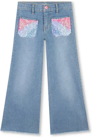 Billieblush Weite Jeans weite Jeans blau mit pinken Paillettentaschen - Verkäufer: coolkids-store