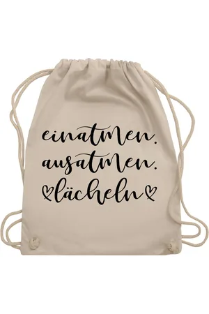Shirtracer Turnbeutel Einatmen Ausatmen Lächeln, Sprüche Statement mit Spruch - Verkäufer: