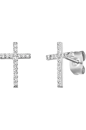 Engelsrufer Paar Ohrstecker Kreuz, ERE-LILCROSS-ZI-ST, ERE-LILCROSS-ZI-STG, Made in Germany - mit Zirkonia (synth)