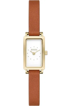Skagen Quarzuhr HAGEN MICRO SKW3149, Damenuhr, Armbanduhr, analog, Lederarmband