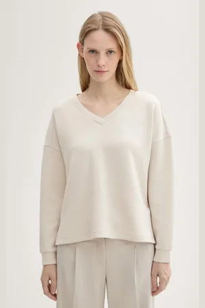 TOM TAILOR Sweatshirt Scuba Sweatshirt mit V-Ausschnitt - Verkäufer: