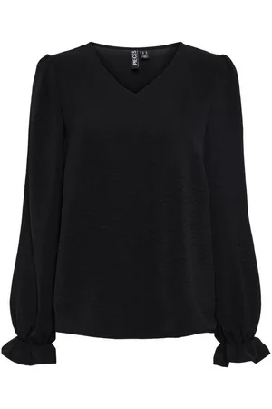 Pieces® Langarmshirt PCTIFFANY LS V-NECK TOP NOOS BC