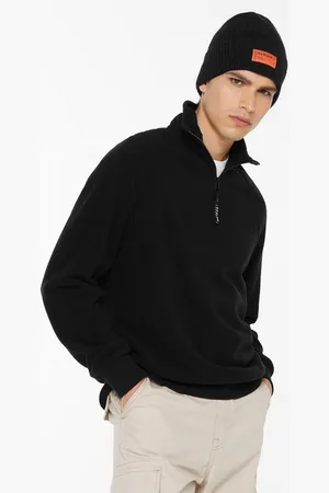 Harlem Soul Fleecepullover mit Rippbündchen