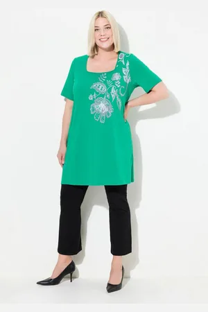 Ulla Popken Longshirt Longshirt A-Linie Blumendruck ab der Schulter - Verkäufer: Popken Fashion Group