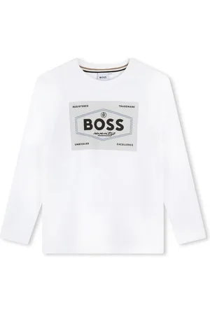 HUGO BOSS Langarmshirt Langarmshirt weiß mit Logo 8-16 Jahre - Verkäufer: coolkids-store