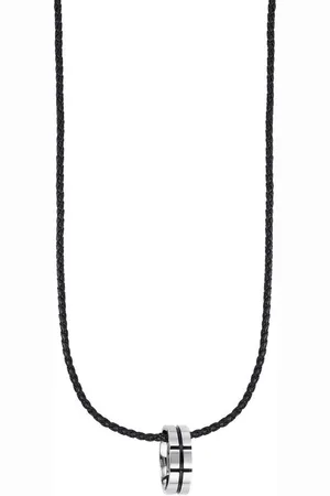 Daniel Hechter Kette mit Anhänger Schmuck Geschenk Edelstahl Leder Halsschmuck Halskette