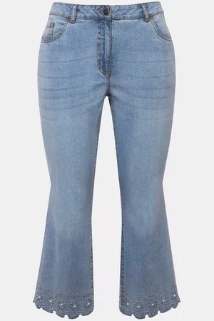 Angel of Style Regular-fit-Jeans 7/8-Jeans Flared Fit Lochstickerei 5-Pocket - Verkäufer: Popken Fashion Group