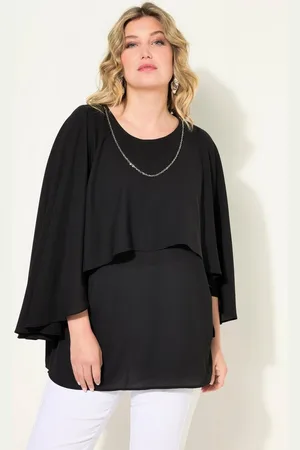 Miamoda Druckbluse Bluse Krepp Schulter-Überwurf abnehmbare Kette - Verkäufer: Popken Fashion Group