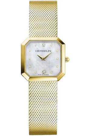 Michel Herbelin Quarzuhr Damenarmbanduhr Octogone 17426/BP59 Edelstahl vergolde, (1-tlg) - Verkäufer: Juwelier-Bacak