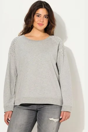 Ulla Popken Sweatshirt Sweatshirt Ziernieten Oversized Rundhals Langarm - Verkäufer: Popken Fashion Group