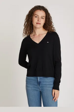 Tommy Hilfiger V-Ausschnitt-Pullover TJW ESSENTIAL VNECK SWEATER EXT in Großen Größen, V-Ausschnitt, mit Viskose