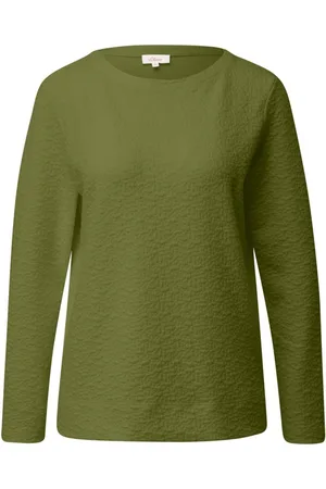 QS by s.Oliver Longsweatshirt mit Crinkle Optik