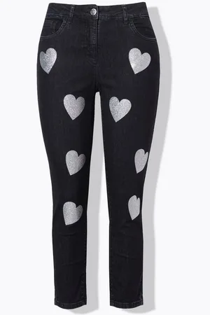 Angel of Style Regular-fit-Jeans Jeans Straight Fit Glitzer-Herzen 5-Pocket - Verkäufer: Popken Fashion Group