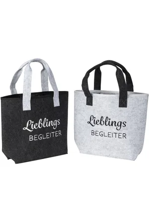 Mf Next Com Shopper 2er Set Filz-Taschen Lieblings-Begleiter in Hellgrau und Schwarz (2-tlg) - Verkäufer: Megafuchs Versandhandel