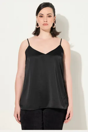 Ulla Popken Longtop Satintop A-Linie V-Ausschnitt Spaghettiträger - Verkäufer: Popken Fashion Group