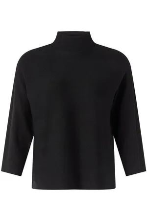 Comma, Rundhalspullover Casual Chic (1-tlg) Stehkragen, 3/4-Arm, Feinstrick, Viskose-Mix - Verkäufer: LuriX