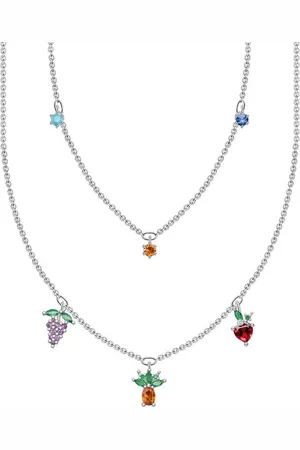 Thomas Sabo Kette mit Anhänger bunte Früchte silber, KE2098-477-7-L45V, mit Glas-Keramik Stein, Zirkonia (synth)